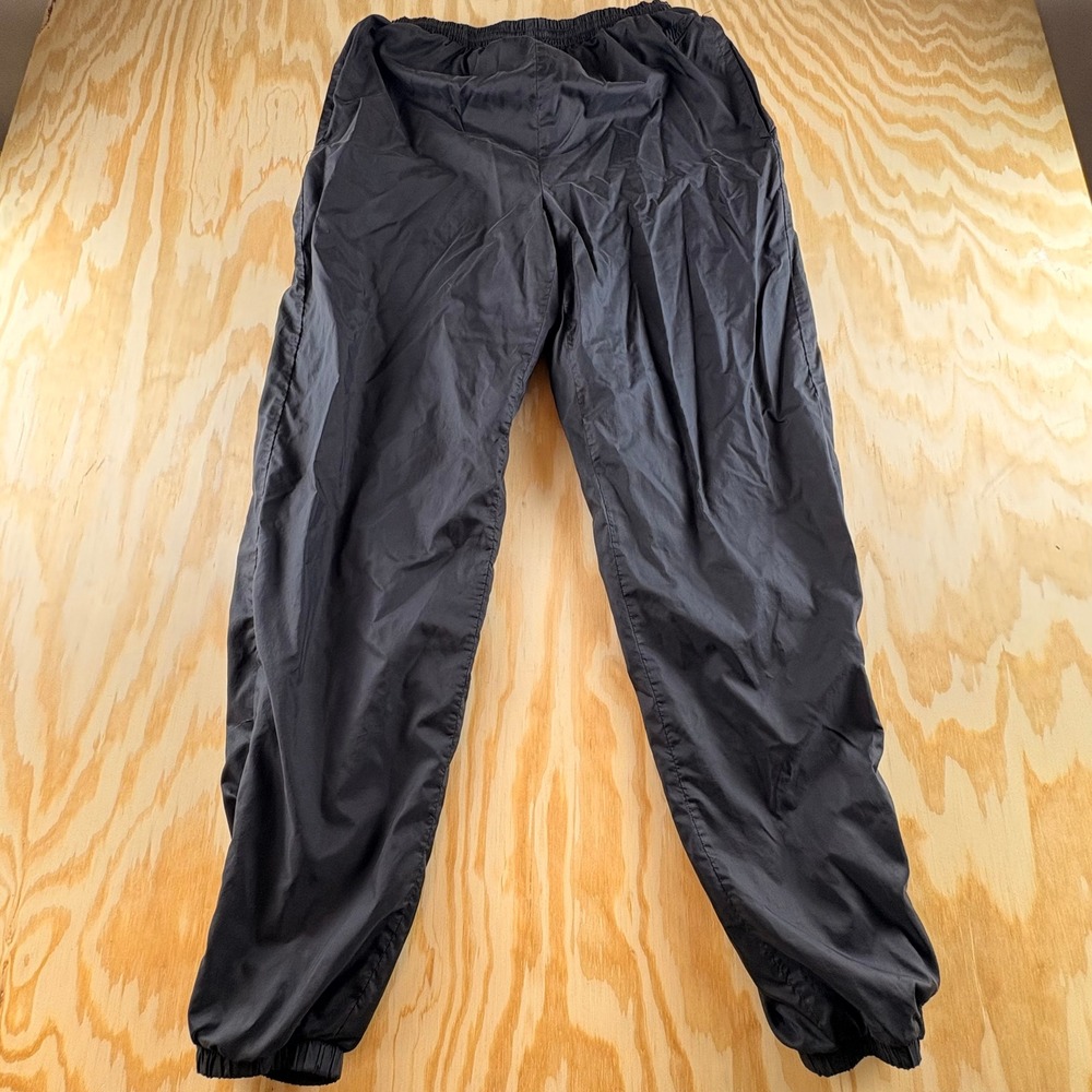 Vintage Nike Mens Black Nylon Track Pants Lined Joggers Ankle Zip S50509TMS L